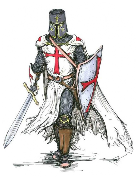 Templario con escudo y espada Caballero Templario con escudo y espada